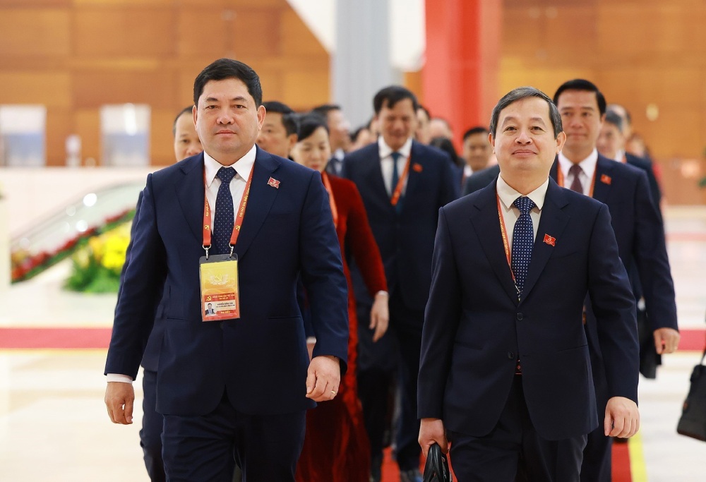 Doan dai bieu tinh Bac Ninh den du ngay lam viec chinh thuc thu ba Dai hoi XIV cua Dang. Anh: TTXV