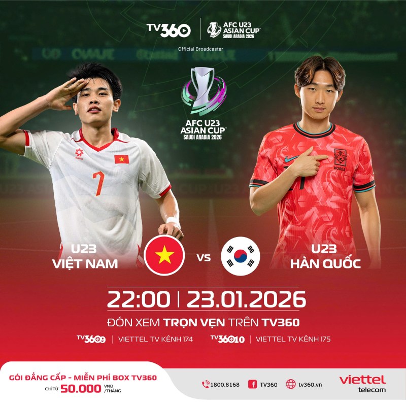 U23 Vietnam meets U23 Korea in the match for 3rd place at the 2026 AFC U23 Championship. Photo: TV360