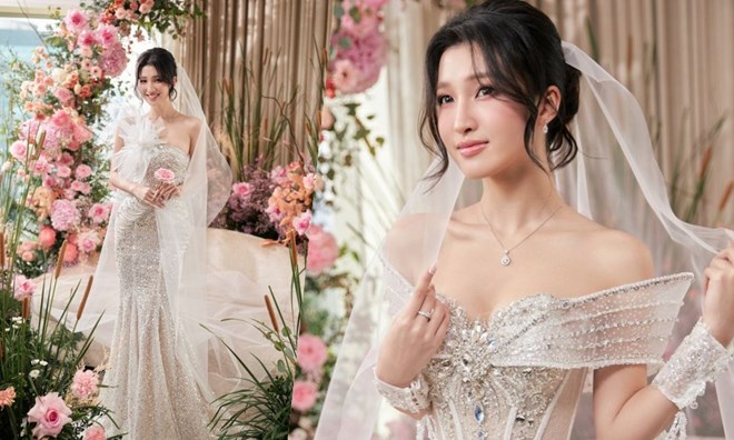 A hau Phuong Nhi mac vay cuoi. Anh: Kim Couture