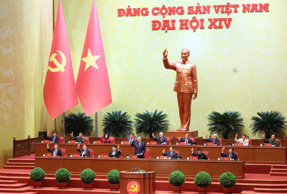 On January 22, the Congress proceeded to record votes, vote, announce results and approve the list of comrades elected to the 14th Central Committee of the Party. Photo: Daihoidangtoanquoc.vn