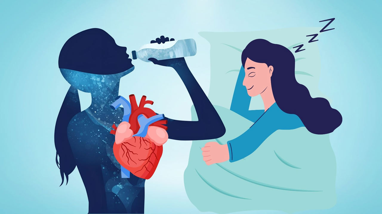 3 times drinking water before and during sleep is good for the heart