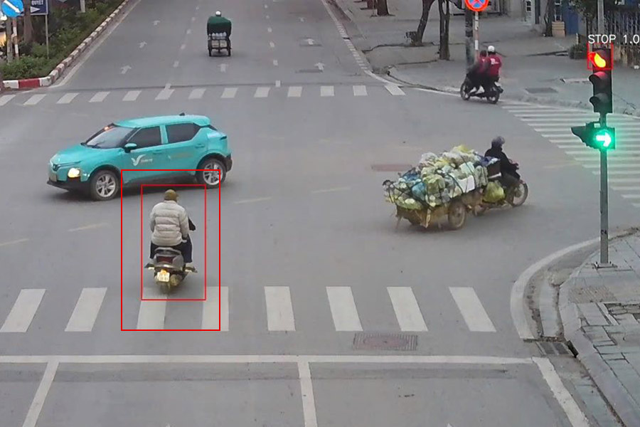 Motorcyclists running red lights are recorded by AI cameras. Photo: Traffic Police Department