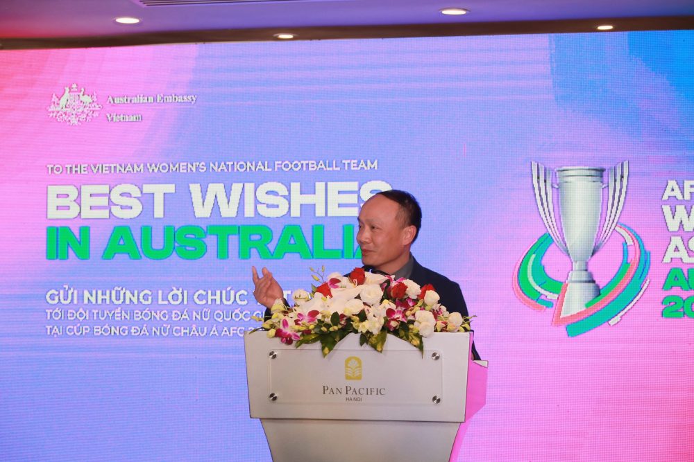 Tong thu ki VFF Nguyen Van Phu phat bieu tai su kien. Anh: VFF