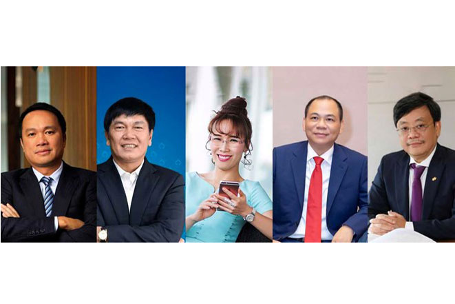 5 milliardaires vietnamiens possedent des actifs totaux d'une valeur de pres de 40 milliards de dollars. Graphique: Phan Anh