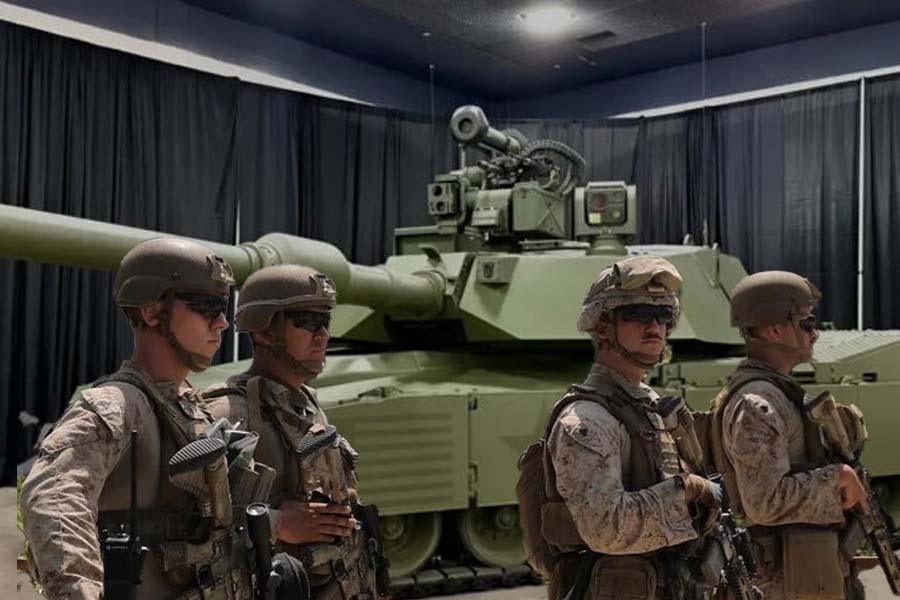 The M1E3 Abrams tank is designed inspired by racing cars, controlled like Xbox and AI to support operation. Graphics: Cat Tien