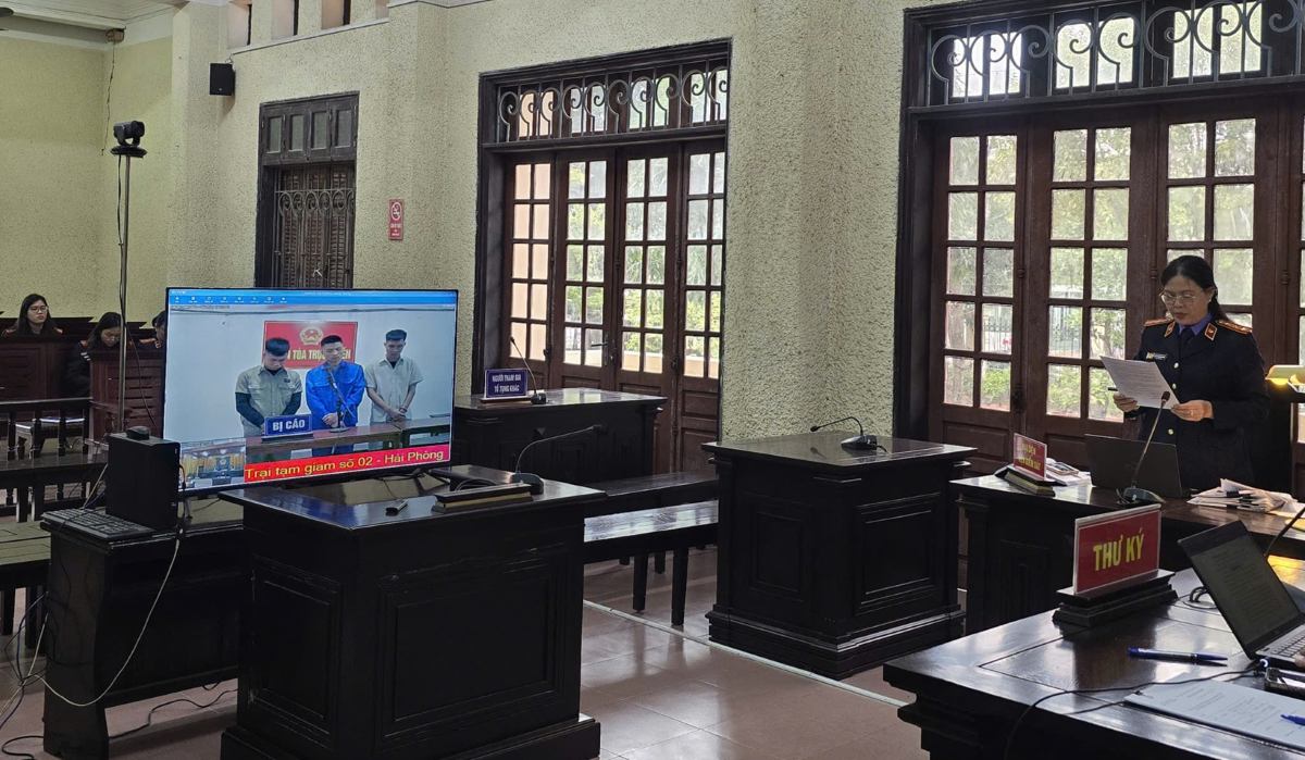 Overview of the online trial. Photo: Hai Phong City People's Procuracy