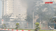 L'incendie a provoque une fumee epaisse dans le centre du quartier de Vung Tau, Ho Chi Minh-Ville. Photo: Thanh An