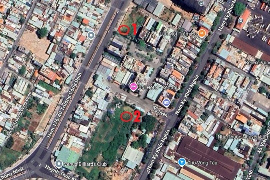 Vi tri xay ra 2 dam chay kha gan nhau. Anh chup tu Maps