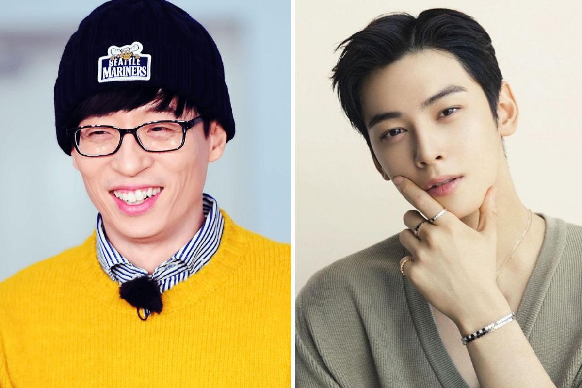 MC Yoo Jae Suk and actor Cha Eun Woo. Photo: Lotte