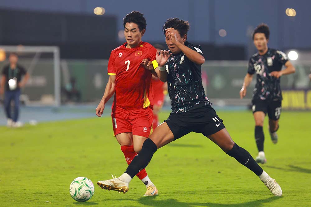 U23 Han Quoc gap nhieu kho khan truoc U23 Viet Nam. Anh: Ted Tran