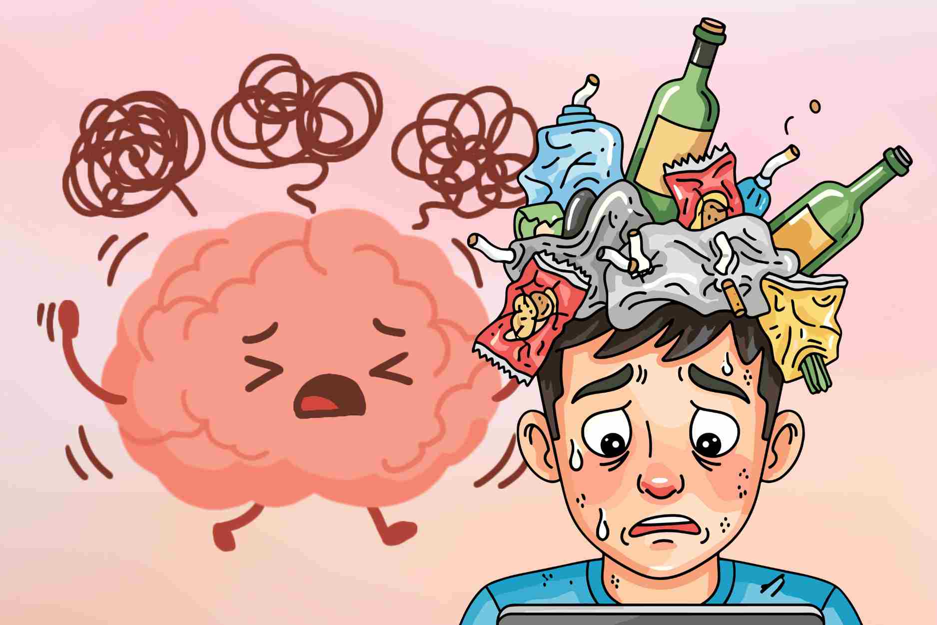 Brain impairment due to unhealthy eating habits. Graphics: Thien Nhan