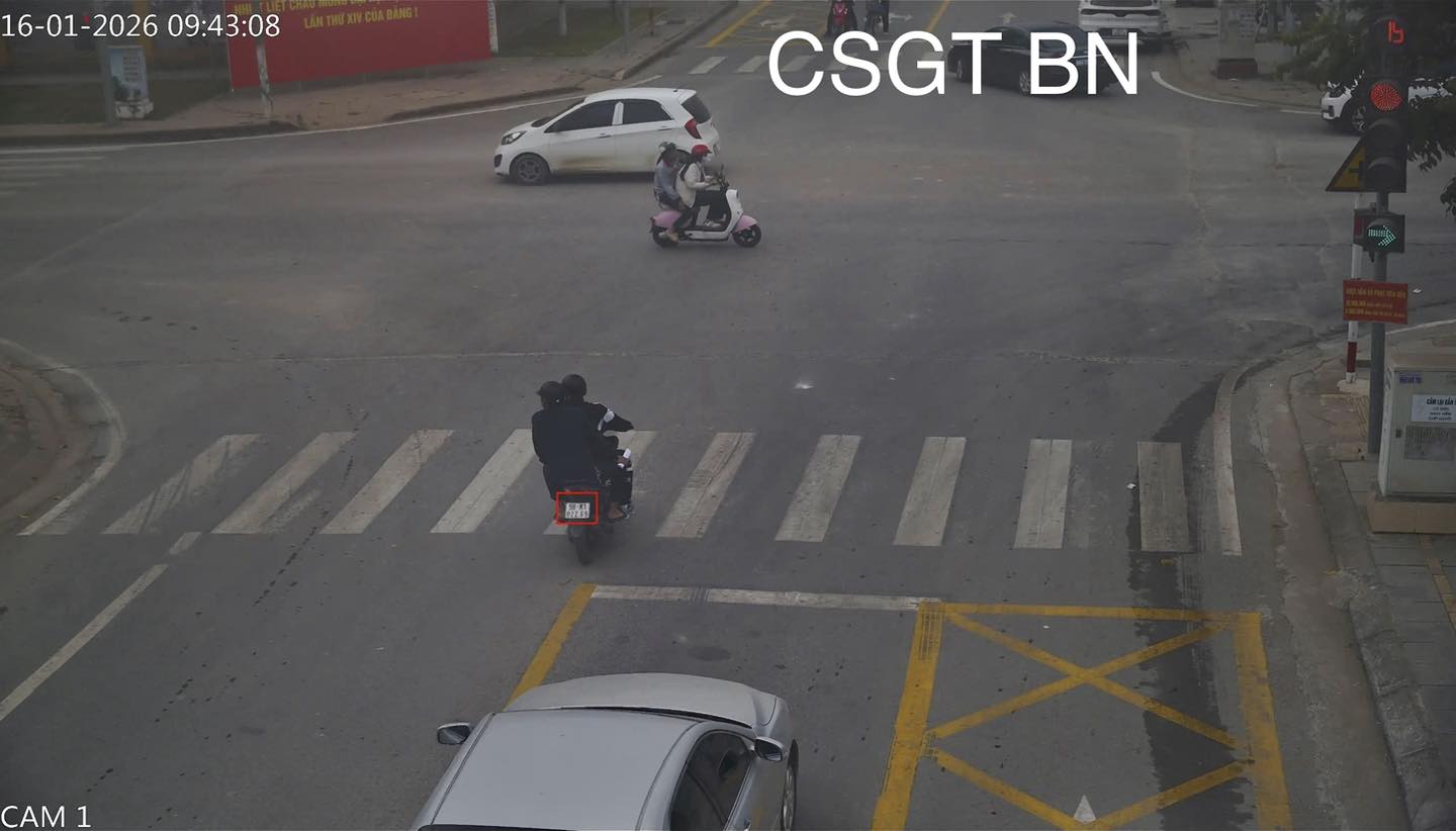 Motorbike owner fined remotely in Bac Ninh. Photo: Bac Ninh Traffic Police