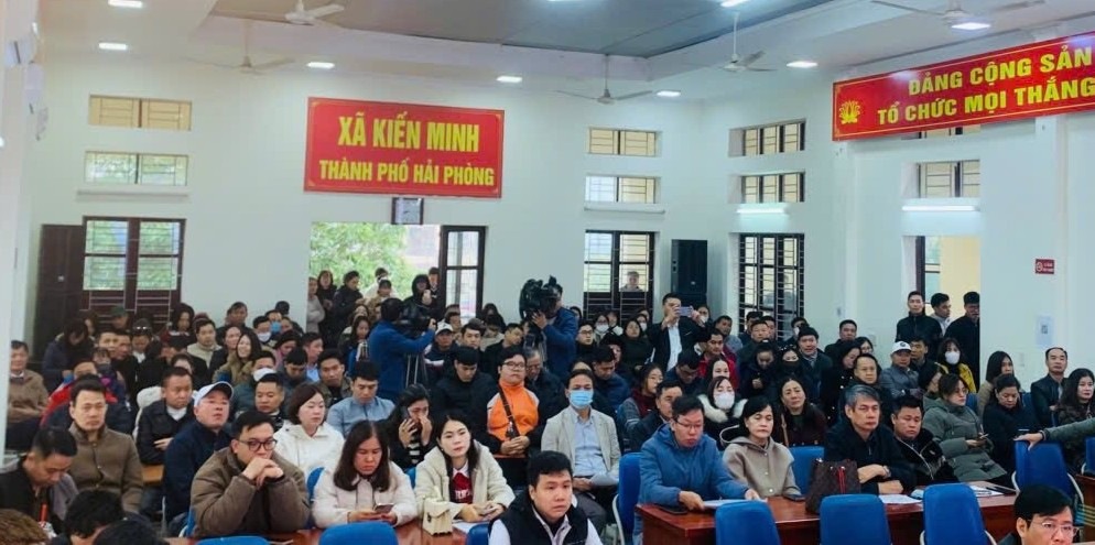 Overview of the auction venue. Photo: Kien Minh Commune Information Office