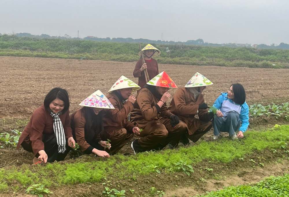 Du khach thich thu trai nghiem cuoc dat, trong cay.