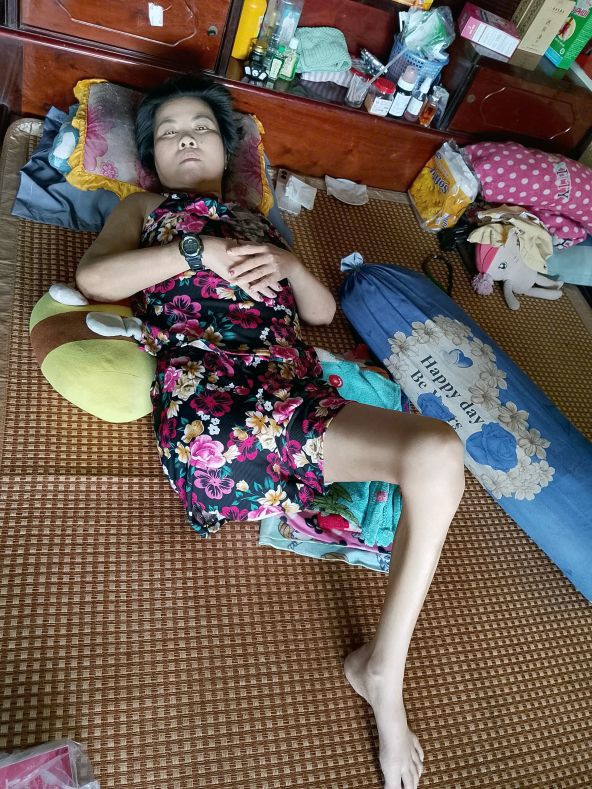 Ba Tran Thi Be Chinh tai can nha o xa Thanh Binh, tinh Dong Thap. Anh: Lam Dien 