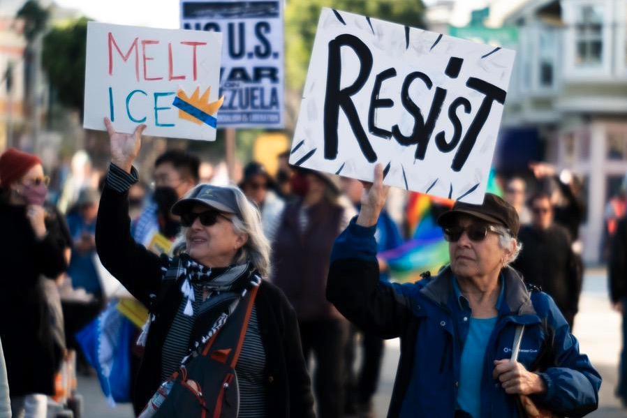 A protest against Mr. Trump's immigration policy in the US. Photo: Xinhua
