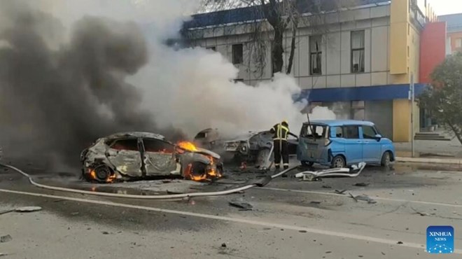 Nga hung chiu mot dot tan cong tu phia Ukraina. Anh: Xinhua