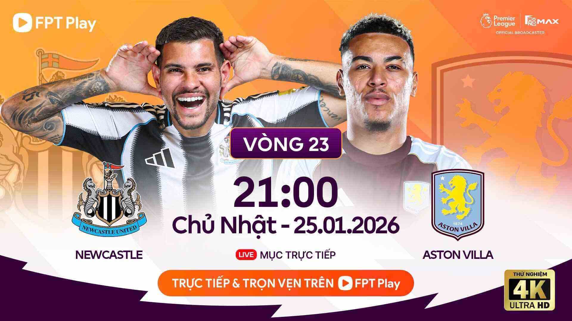 Newcastle - Aston Villa Premier League score prediction. Photo: FPT Play