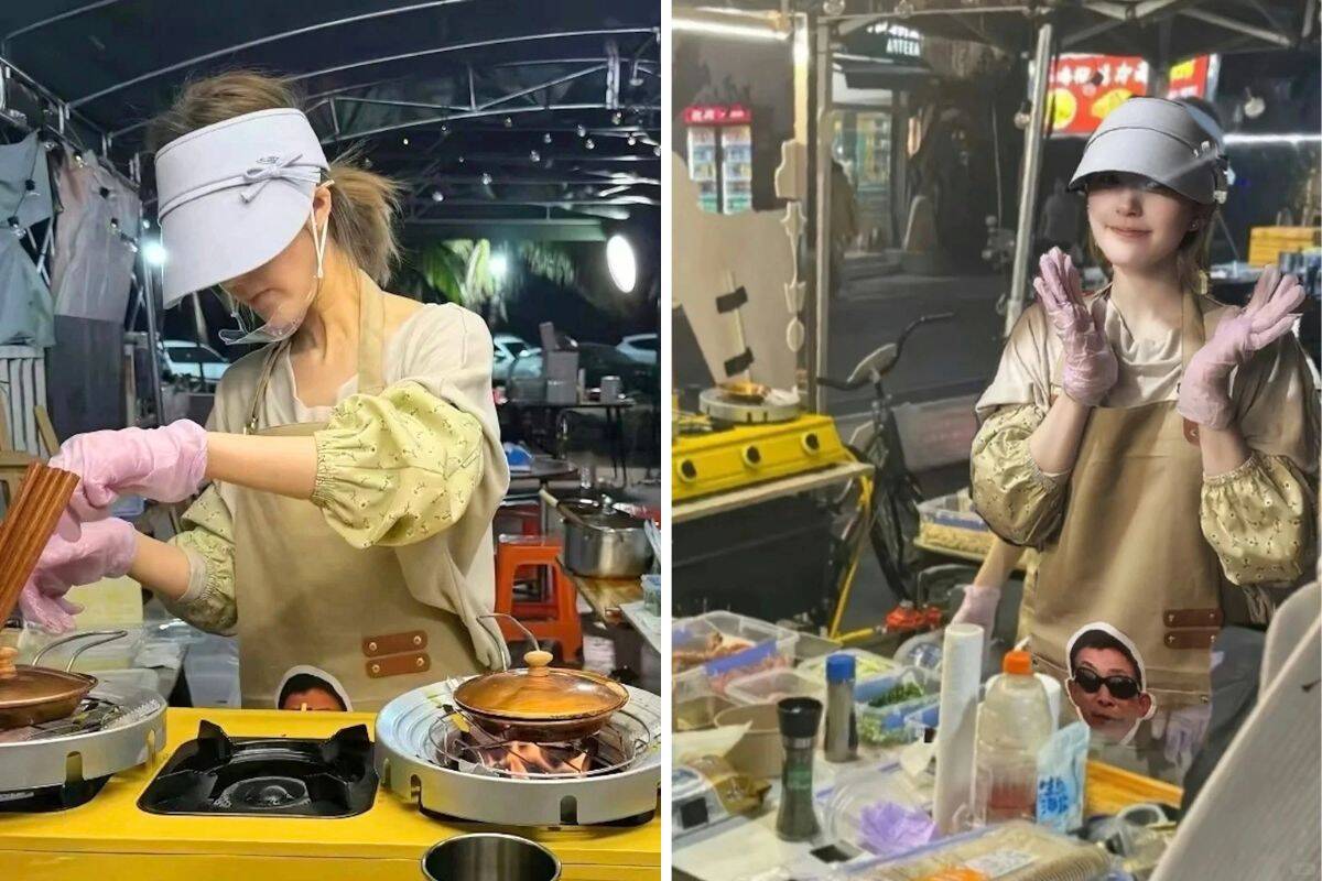 Trieu Lo Tu mo quay ban hang rong. Anh: Cat tu video