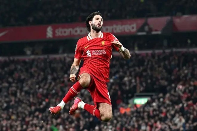 Szoboszlai khong the mot minh gong ganh Liverpool.  Anh: AFP