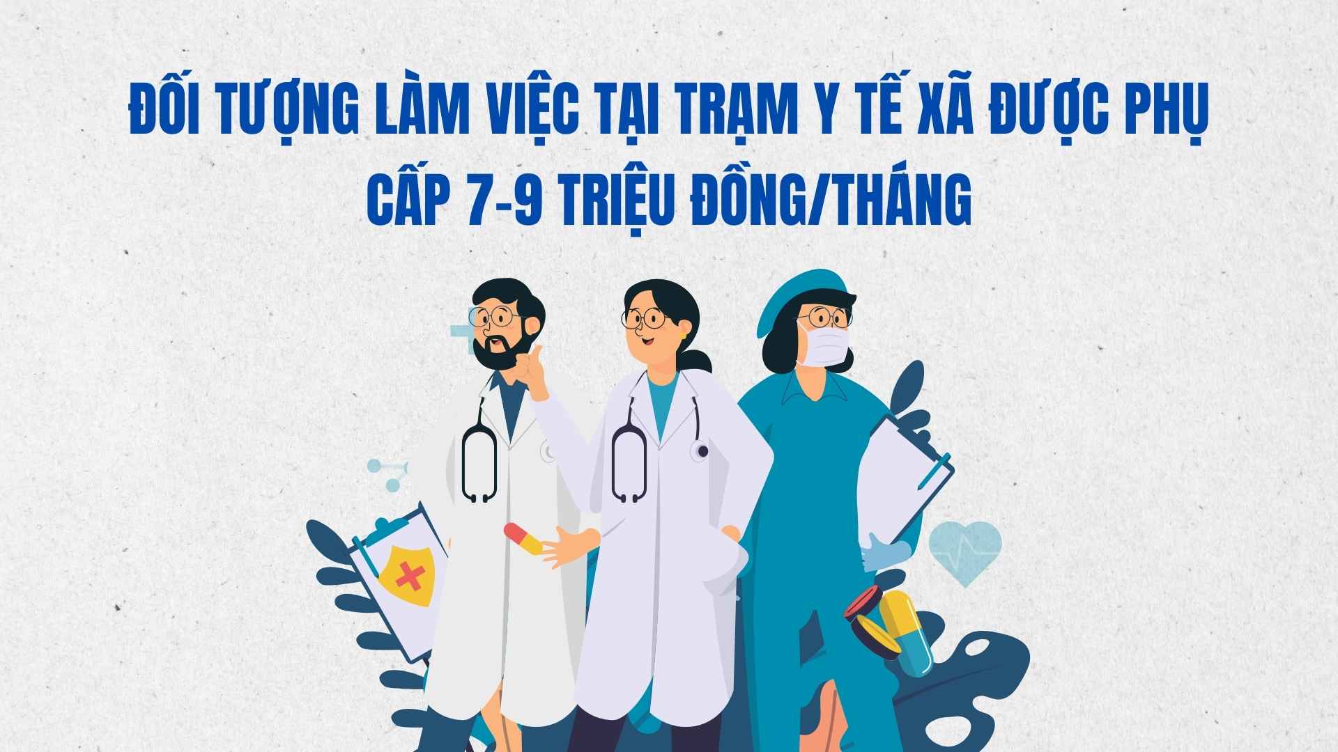 Subjects working at commune health stations are entitled to an allowance of 7-9 million VND/month