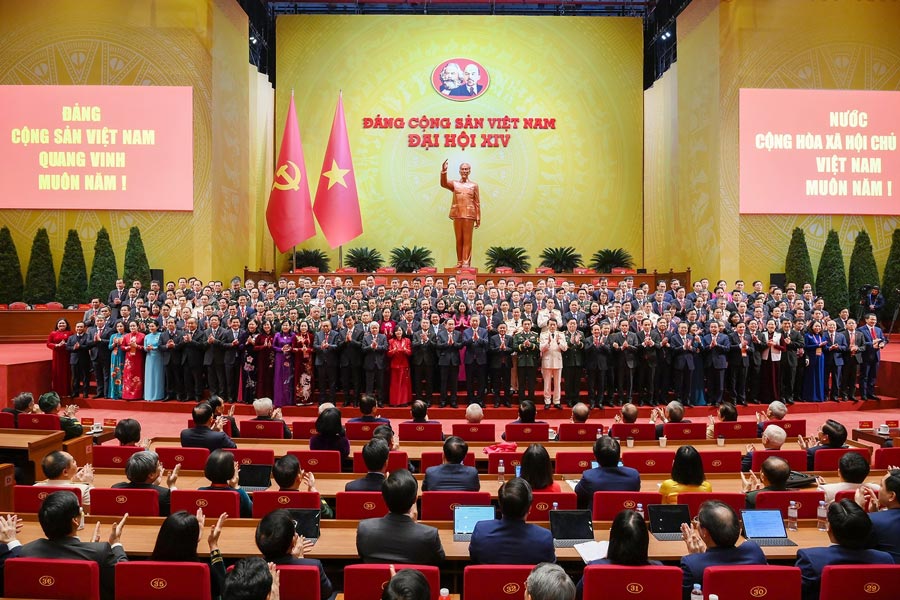 The 14th Central Executive Committee launches the 14th National Congress of Delegates. Photo: Thuy Nguyen