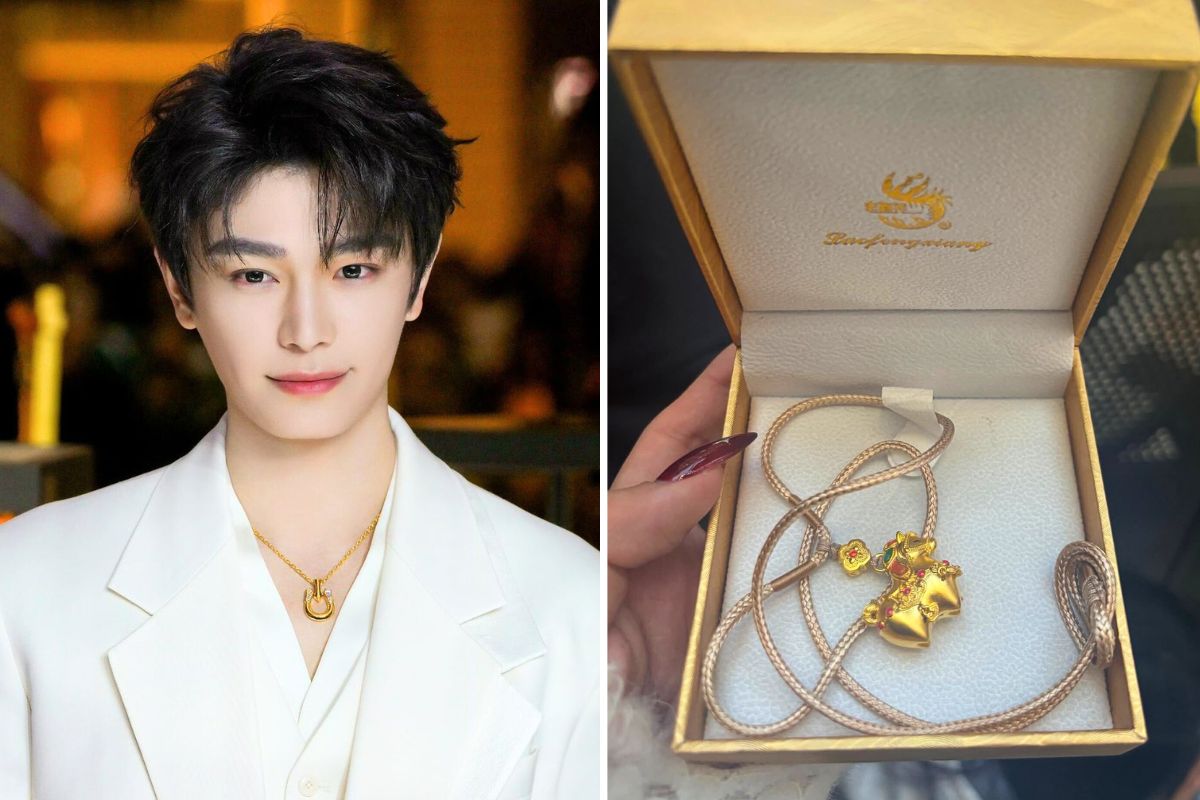 Dinh Vu He spends heavily, giving gold to fans. Photo: Xinhua