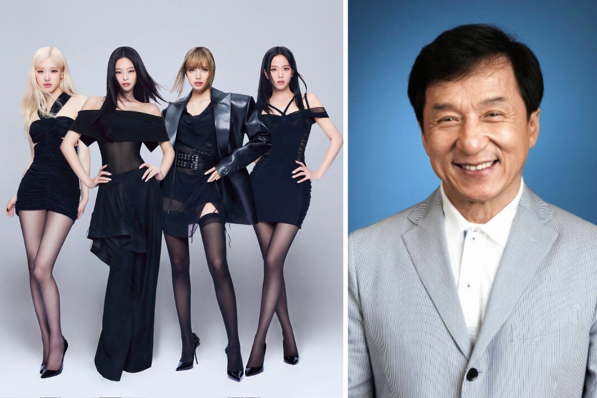 Blackpink and Jackie Chan. Photo: Lotte/Xinhua