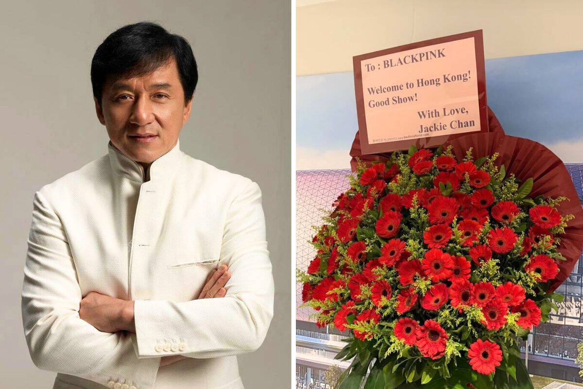 Thanh Long gui lang hoa chuc mung concert cua Blackpink. Anh: cat tu video