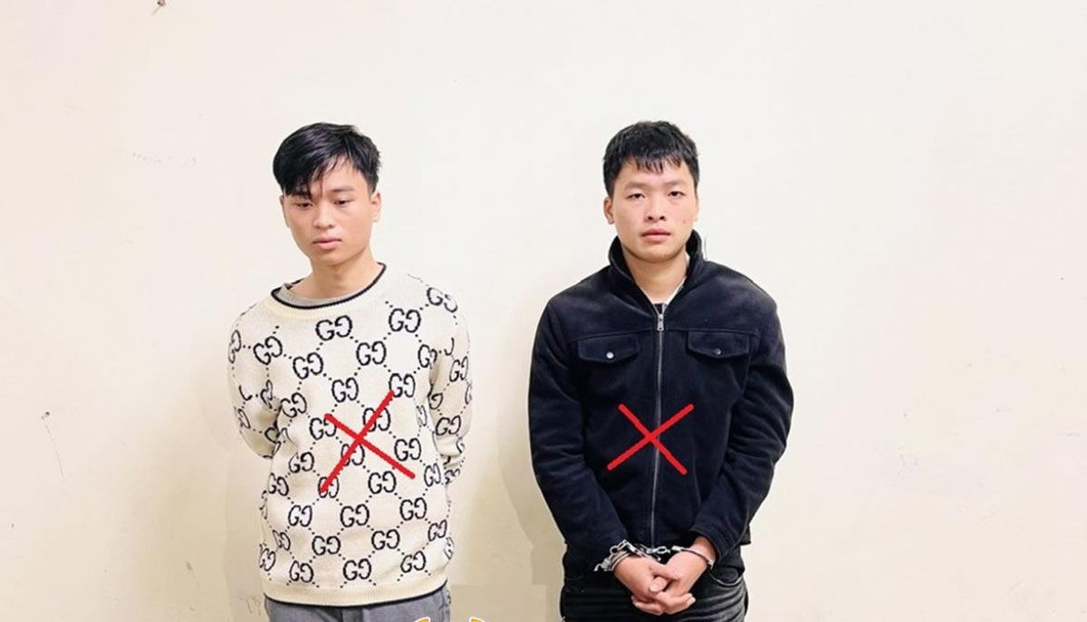 2 đối tượng cướp tiệm vàng ở phường Duy Tiên. Ảnh: Công an tỉnh Ninh Bình