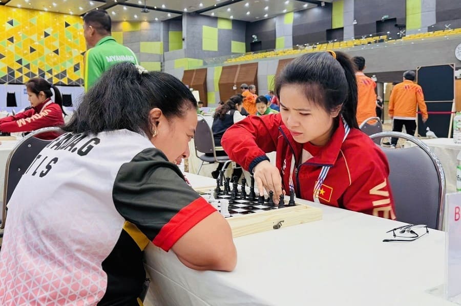 Van dong vien co vua gianh nhieu huy chuong vang nhat cho Doan the thao nguoi khuyet tat Viet Nam. Anh: Thai Duong