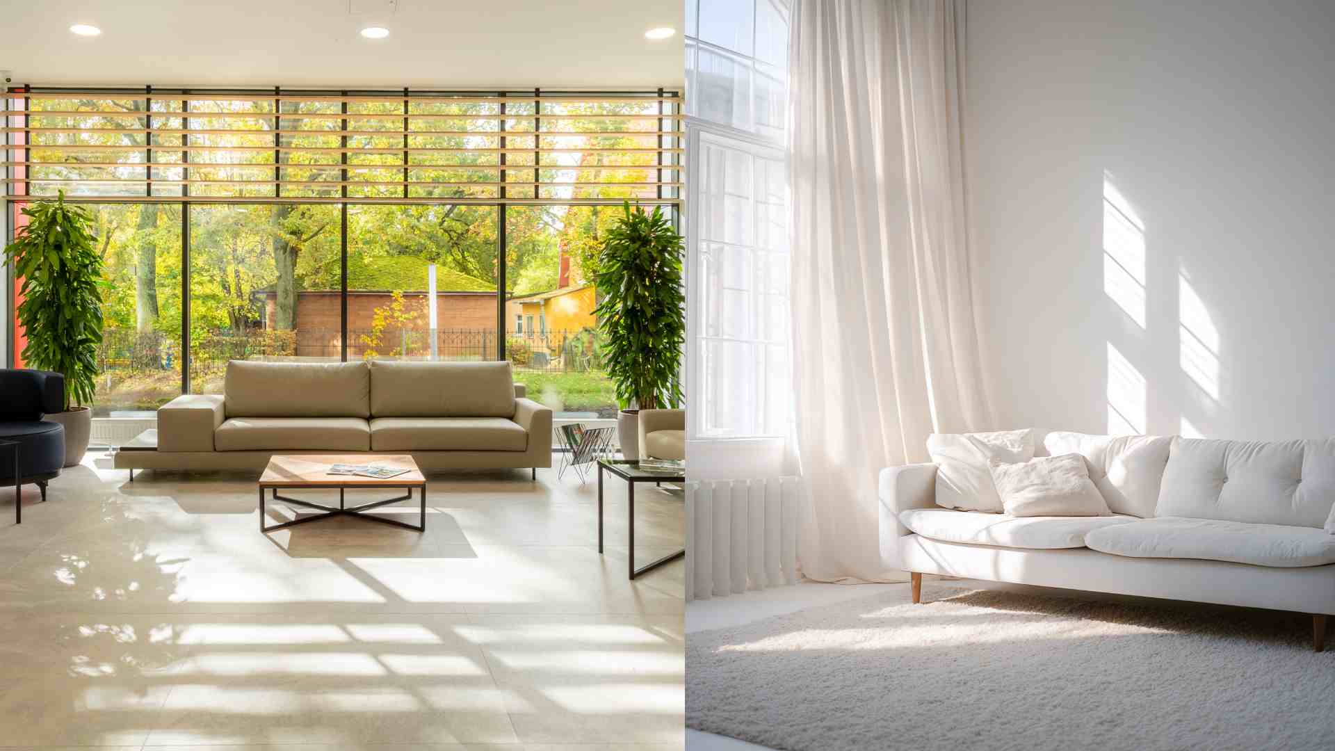 Spacious living room design, bright enough, light colors. Graphics: Ha May