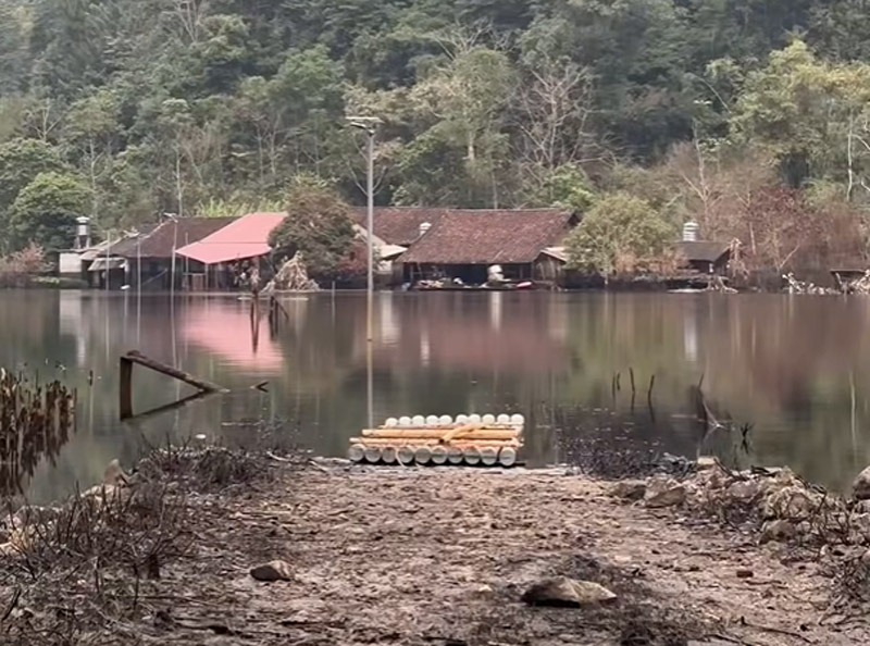 Theo Chu tich UBND xa Quang Uyen viec phun thuoc khu khuan sau khi lu rut cung chua duoc thuc hien boi troi dang mua phun, thuoc se mat tac dung khi phun. Anh: Nong Huong
