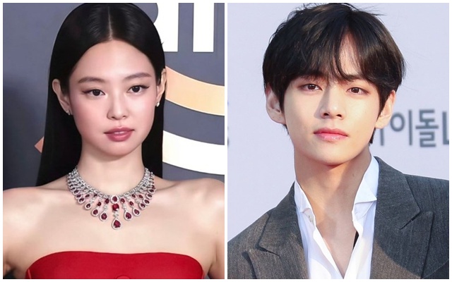 Jennie (Blackpink) va V (BTS). Anh Lotte