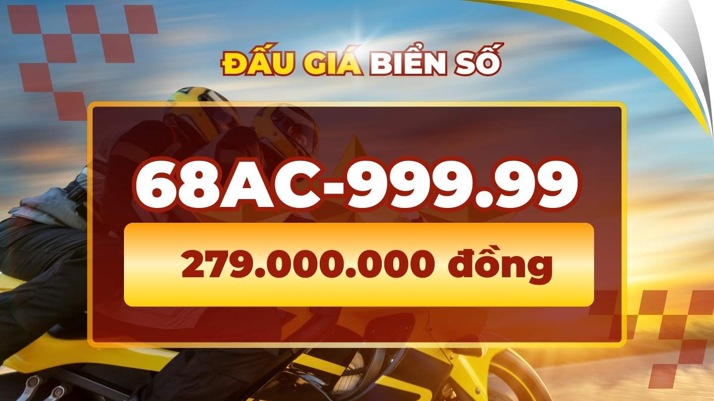 License plate 68AC-999.99 has the highest price in the motorbike license plate auction session on January 26