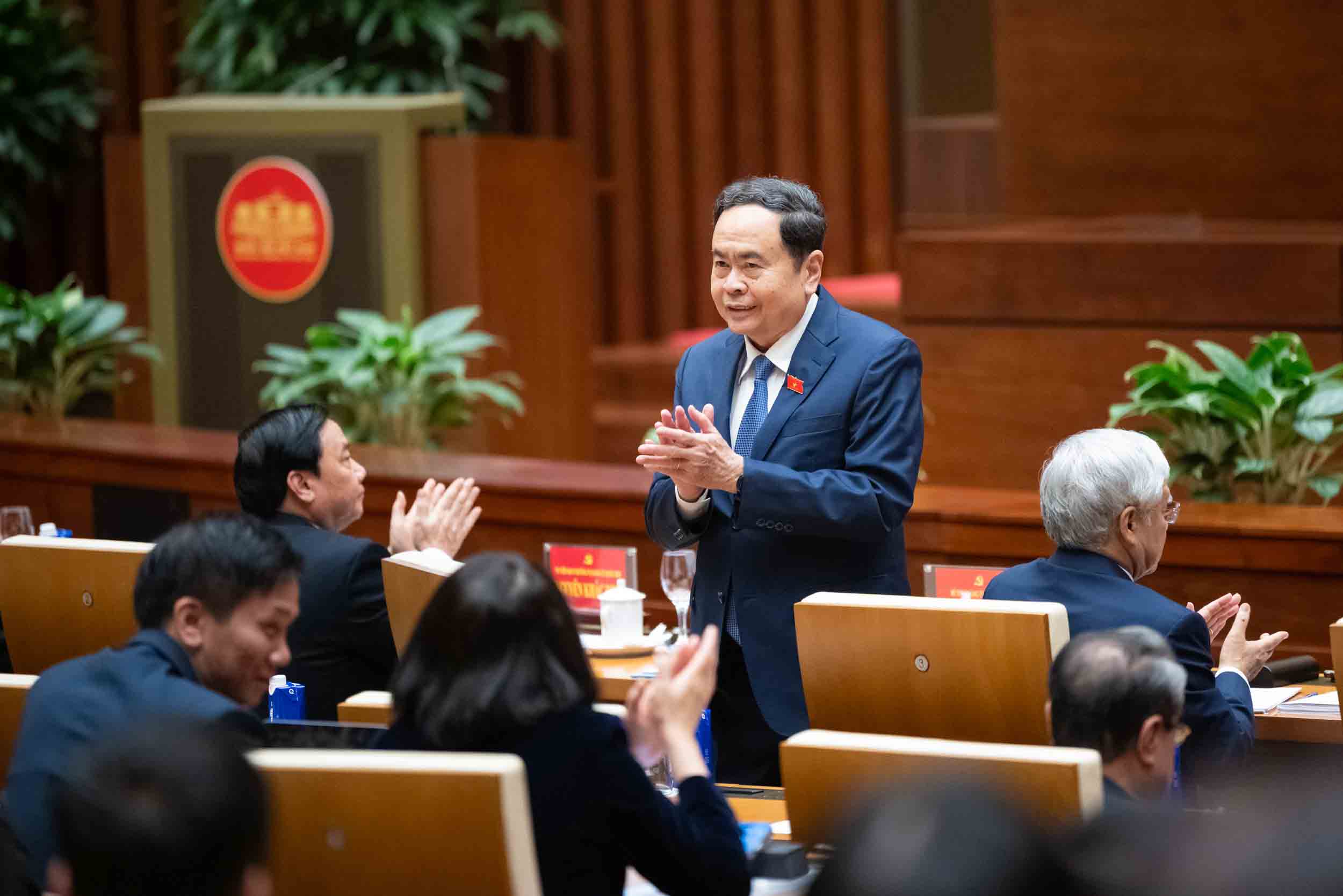 Uy vien Bo Chinh tri, Chu tich Quoc hoi Tran Thanh Man. Anh: Pham Thang.