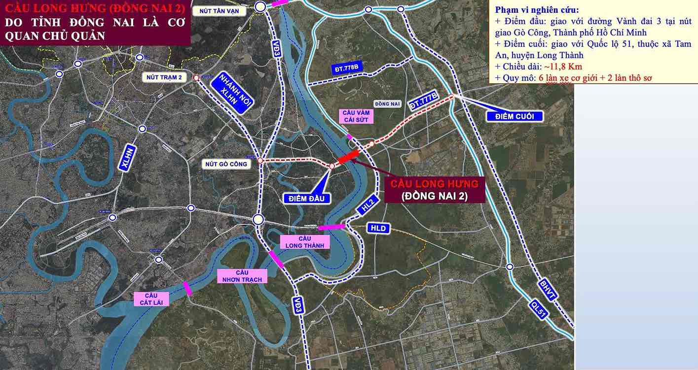 Location of Long Hung bridge construction. Photo: Department of Construction of Dong Nai province