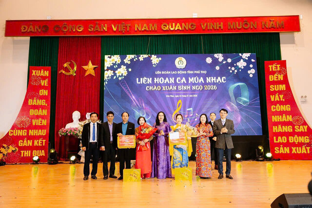 The Trade Union Board of Vinh Phuc Industrial Park has just successfully organized the 2026 Binh Ngo Spring Welcoming Arts Festival. Photo: Minh Nguyen