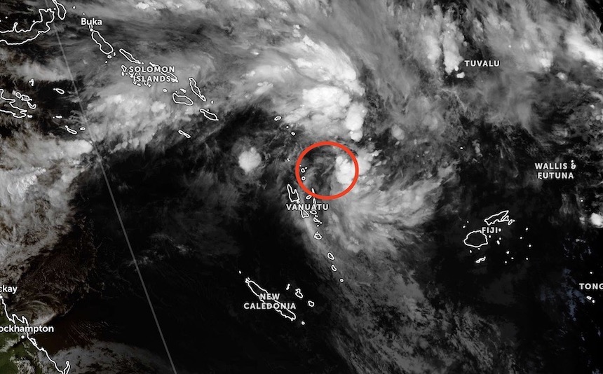 Update on the location of a tropical depression that is highly likely to turn into a storm in the next 24 hours in the South Pacific Ocean. Photo: JMA