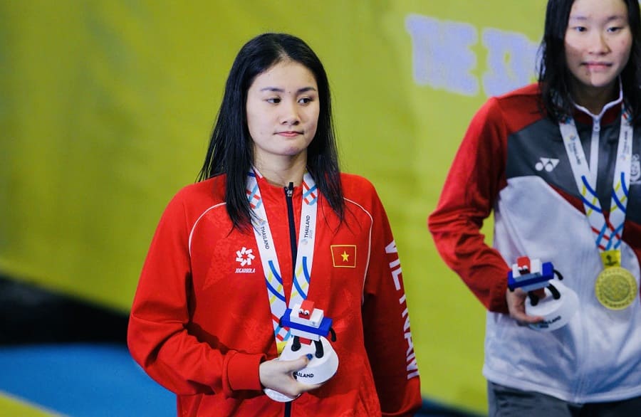 L'athlete Vo Thi My Tien est l'un des laureats de nombreuses medailles aux SEA Games 33. Photo : Minh Dan