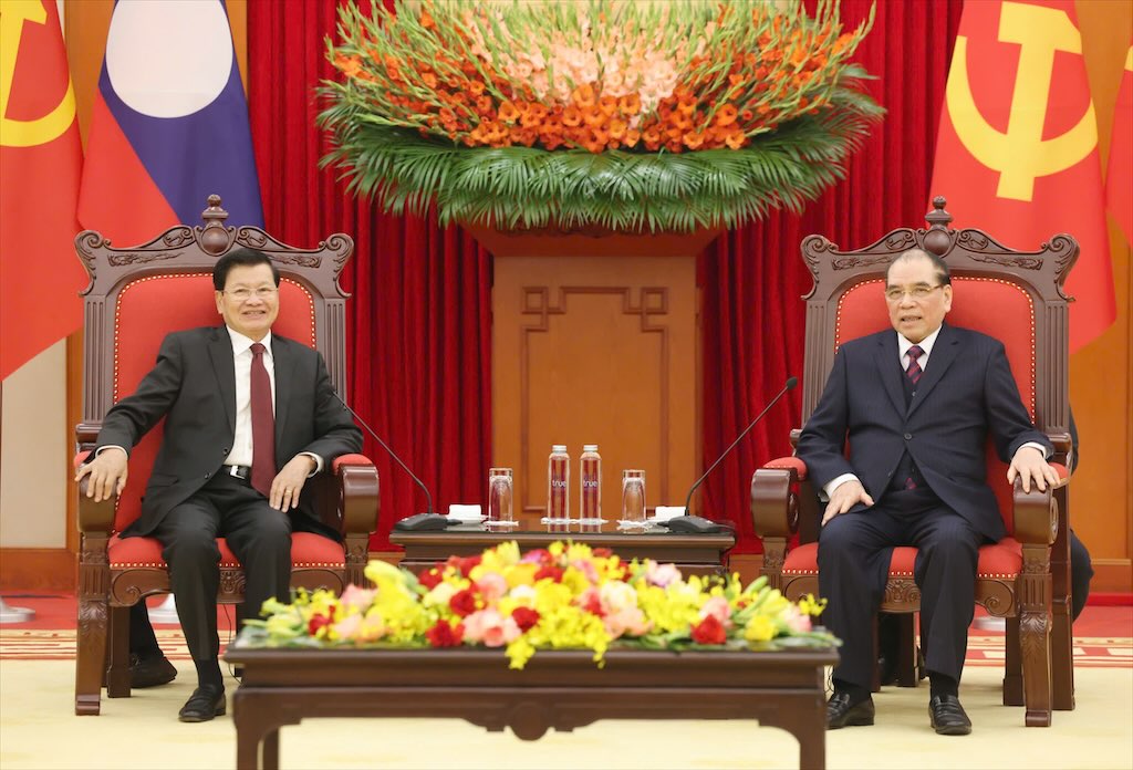 Tong Bi thu, Chu tich nuoc Lao Thongloun Sisoulith gap nguyen Tong Bi thu Nong Duc Manh tai Tru so Trung uong Dang sang 27.1. Anh: Hai Nguyen