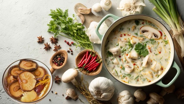 Chicken soup with mushrooms helps support effective uric acid elimination. Graphic photo: Huong Son