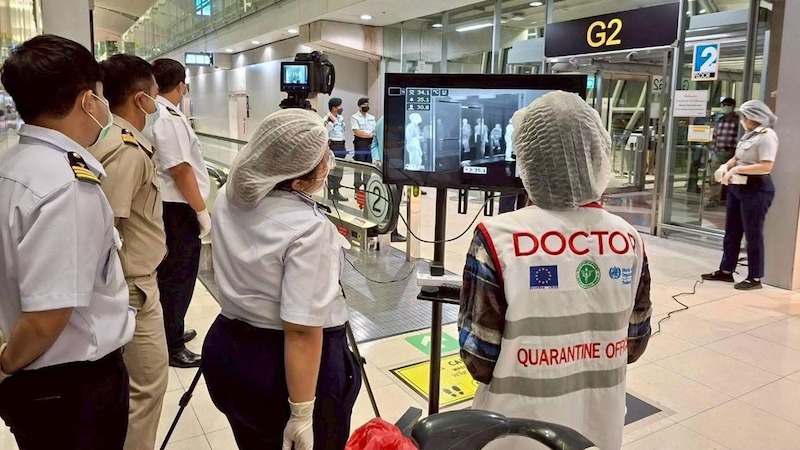 Nipah virus outbreak in India, many Asian airports tighten medical control. Photo: Thai government