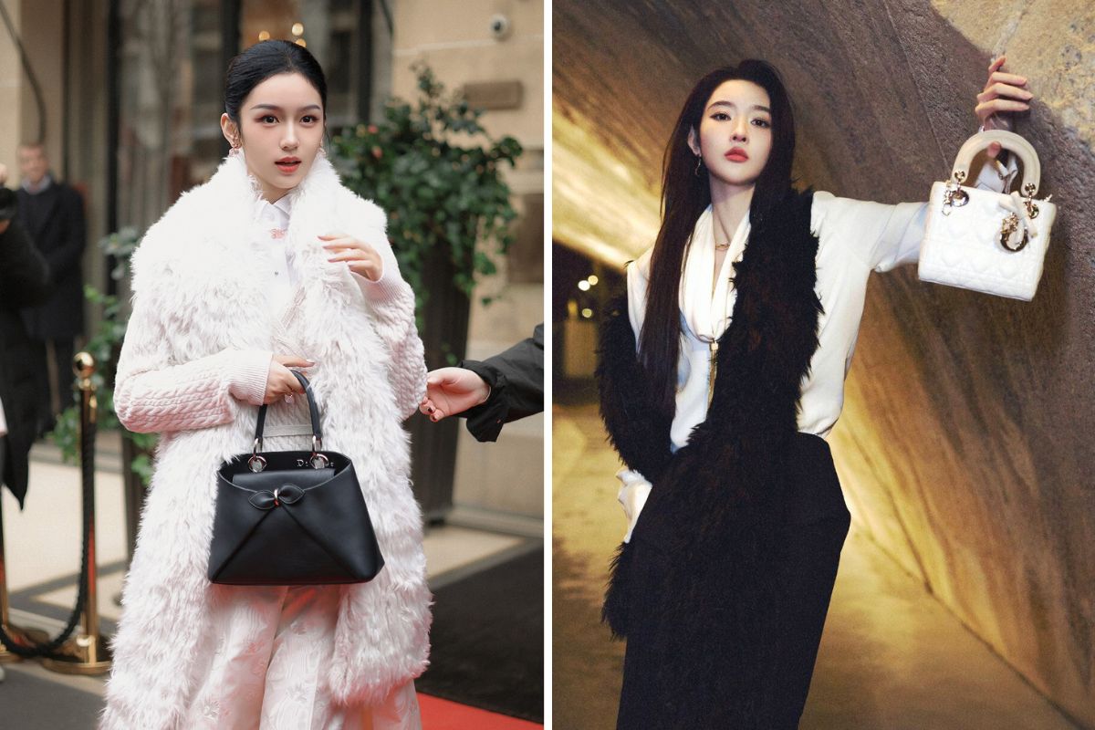 Dien mao Chau Da va Vuong Ngoc Van khi du show Dior. Anh: Xinhua