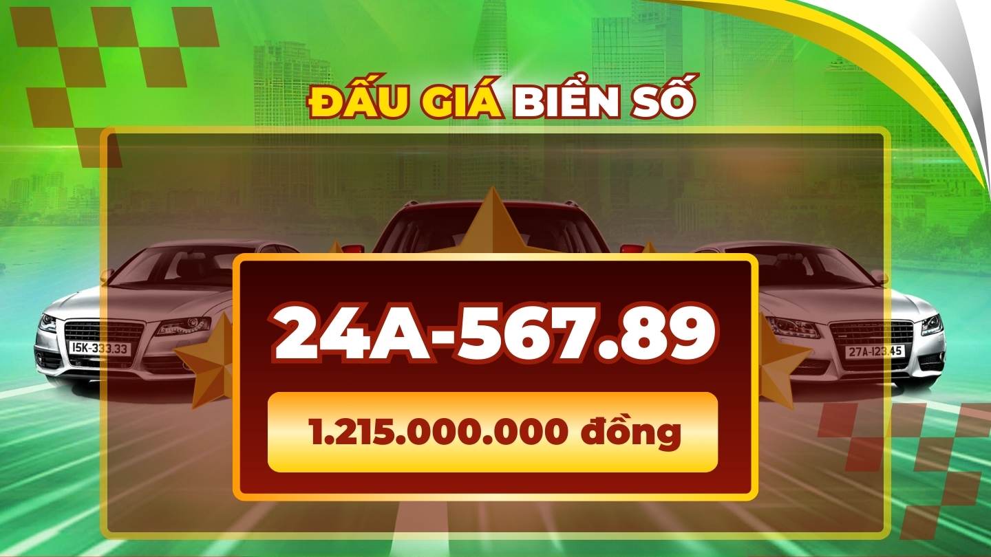 License plate 24A-567.89 exceeds the 1 billion VND mark in the auction session on January 27