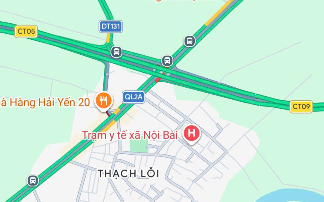 National Highway 2 - Noi Bai - Lao Cai Expressway intersection (Hanoi). Photo: Google Maps
