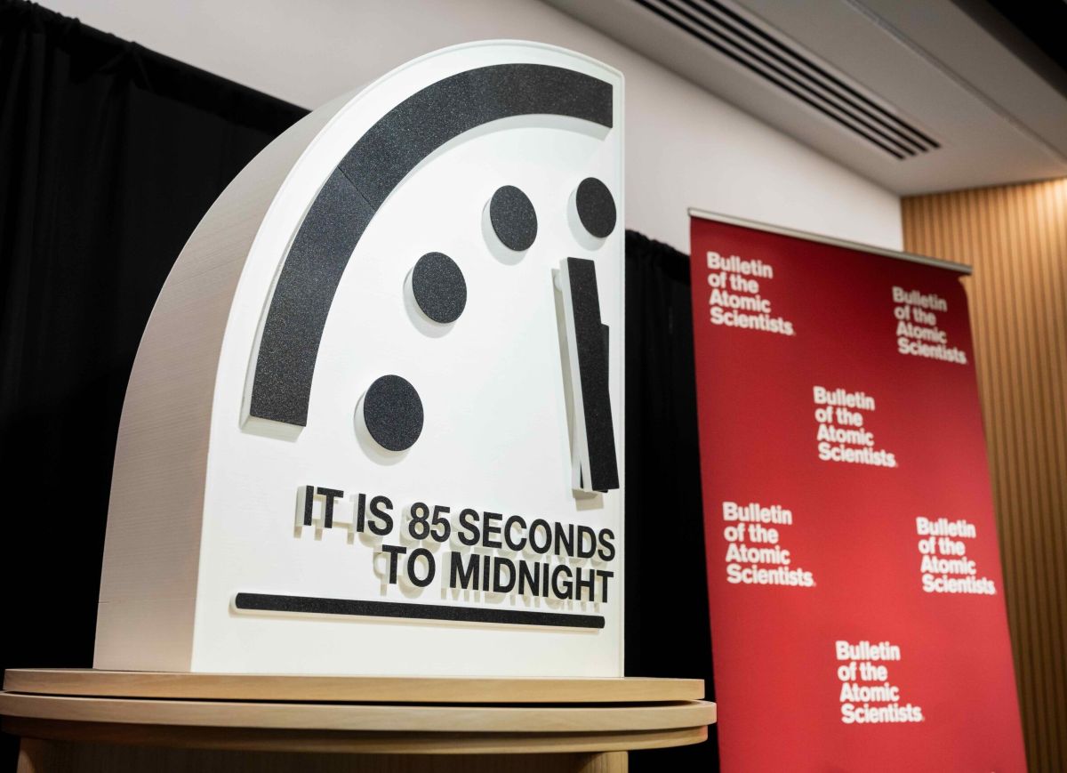 On January 27, the World's End clock was adjusted to 85 seconds before midnight. Photo: Bulletin of the Atomic Scientists