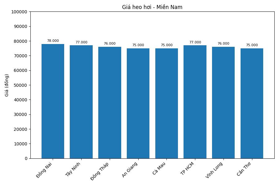 Gia heo hoi hom nay 28.1 tai khu vuc mien Nam. Do hoa: Thuy Linh. 