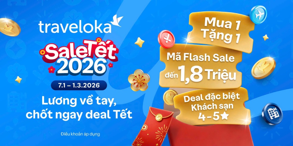 Traveloka has launched the 2026 Tet Travel Campaign, bringing a series of attractive promotions. Photo: Traveloka.