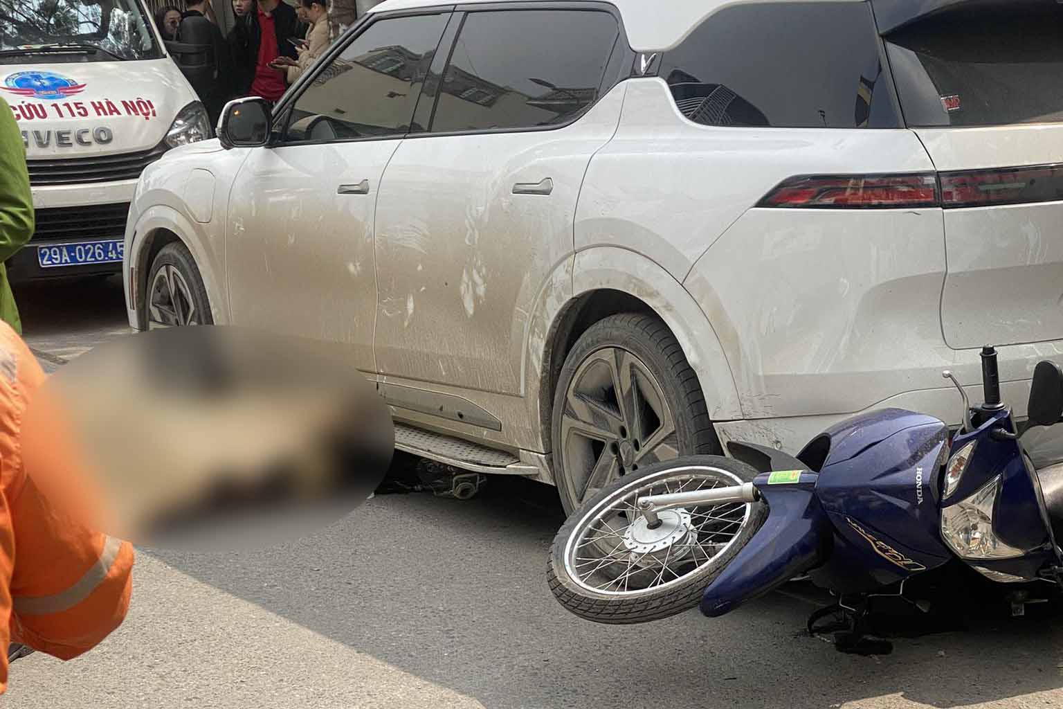 Scene of the accident on Kham Thien street, Hanoi. Photo: Ngoc Vuong